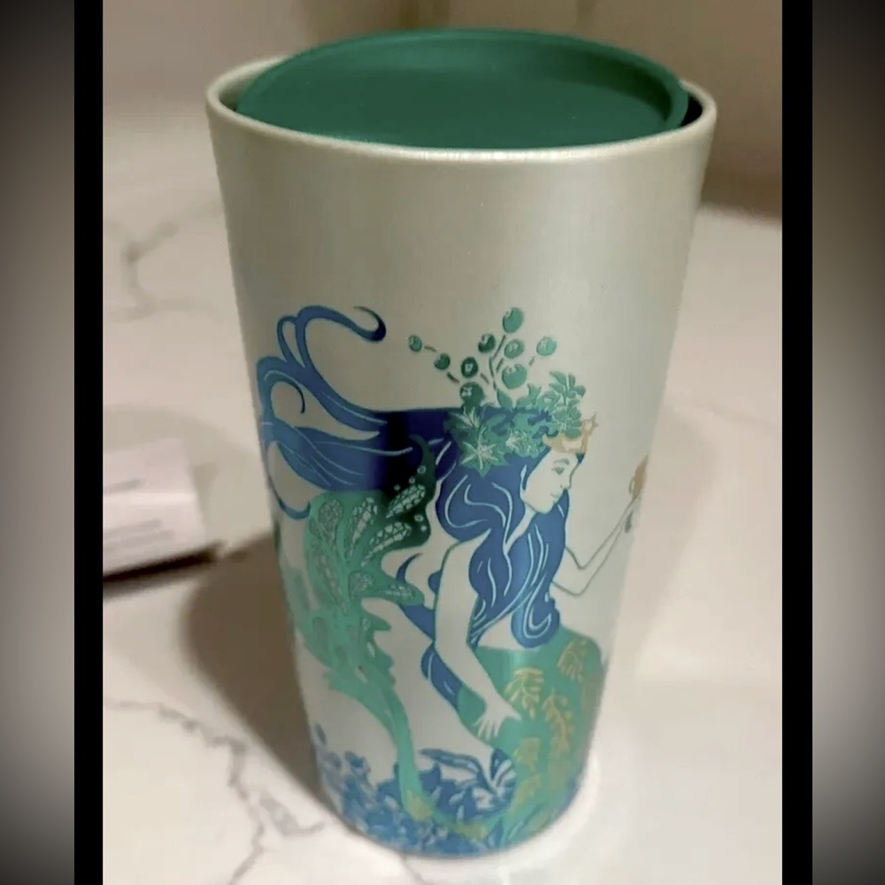 Starbucks Travel Mug~Holiday ‘22~Mint Siren ~ 12 oz Ceramic Tumbler~RARE 🧜🏼‍♀️